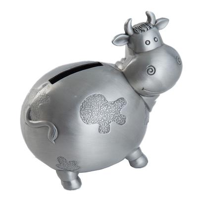 Cina Cow to calf gifts antique China metal crafts coin children's zinc alloy material piggy bank in vendita