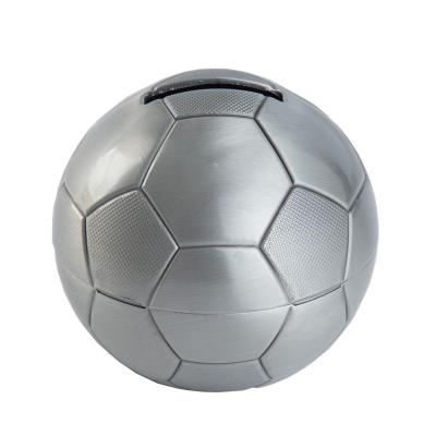 Cina Antique Zinc Alloy Football Coin Piggy Bank Handwork China Metal Piggy Bank in vendita