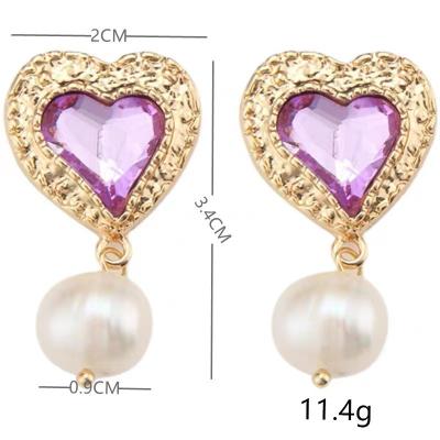 China Neo-Gothic Fashion Star Fashion Temperament Love Same Minority Retro Pearl Design Earrings Women Dangling Earrings for sale