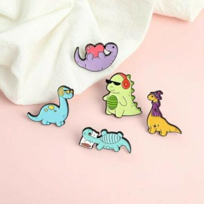 China China Customized Badge Dinosaur Enamel Pins Adventure Brooches Bag Clothes Lapel Badge Animal for sale