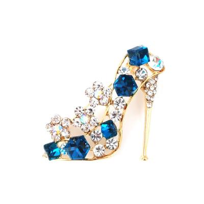 China Decoration High Heels Shoes Shape Brooch Pin For Women Brides Created Brooch Size 4.2*3.9cm for sale