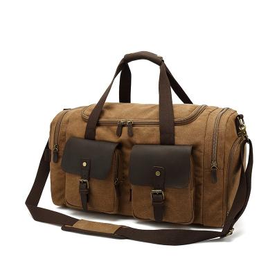 China Vintage Large Capacity Canvas Luggage&travel Bags Travel Duffel Bag With Shoe Compartment for sale