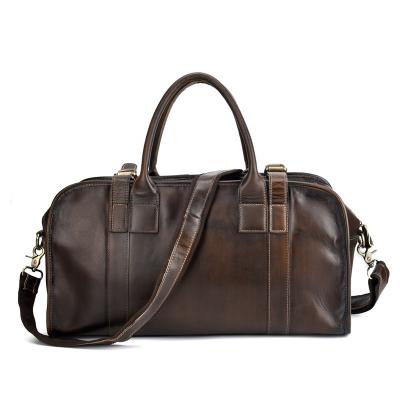 China Wholesale Custom Luxury High End Vintage Fashion Vintage Travel Duffel Bag Leather 45L-55L Men for sale