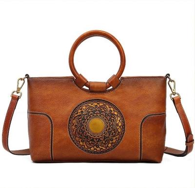 China PORTABLE custom vintage genuine leather handbag for women for sale