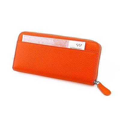 China 2022 Luxury Famous Genuine Leather RFID Women Grab Card Holder Phone Purse Wallet Along for sale