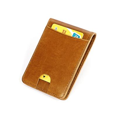 China RFID Blocking Protect Vintage RFID Men Credit Card Holder Leather Wallet 11*7.7cm for sale