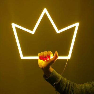 China Yellow And White Night Sign Crown LED Table Neon Sign Light for sale