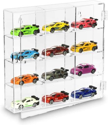 China Acrylic Organizer Storage Display Case Display Holder Case For Mini Figures Toys Wall Mounted 12 Compartments Clear Storage Box HWA20002 for sale