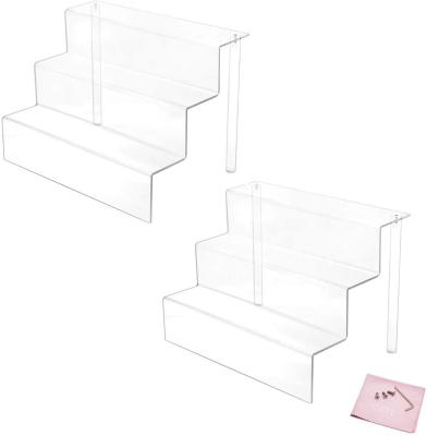 China Clear Acrylic 3 Step Riser Display Stand For Amiibo Funko Pops Figures HWA20005 for sale