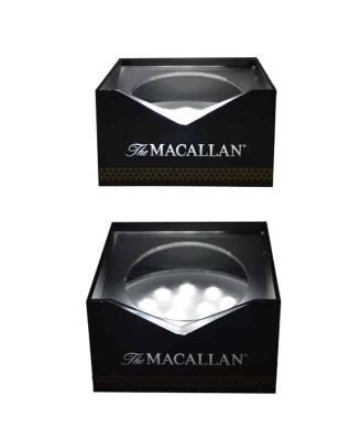 China Acrylic with Lead Light Battery Operated LED Acrylic Lit Macallan Glorifier Bottle for sale