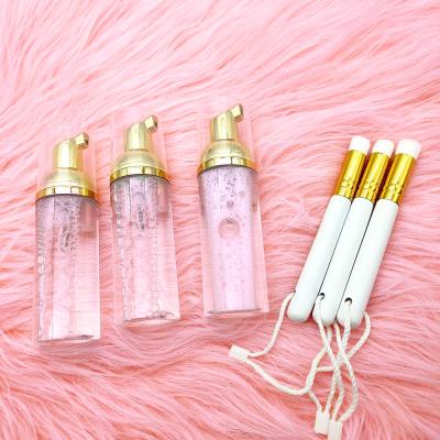 China Natural Long Wick Foam Shampoo Detergent For Eyelash Logo False Eyelashes Private Shampoo With Brush for sale