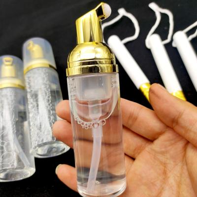 China Long Clear Label Natural Private Lash Shampoo Lashes Foam Transparent Bottles For Eyelash Extension Detergent for sale