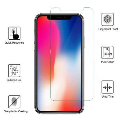 China custom 2.5d 9h tempered glass HD clear Anti-fingerprint transparent 0.3mm mobile screen glass protector for Iphone 11 xr max 12 pro 6 7 tempered glass for sale