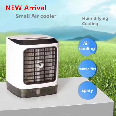 China Cools Purifies Humidifies Best-Selling Cold Strong Wind Spray Humidication LED Mini Air Cooler Conditioner Portable Fan for sale