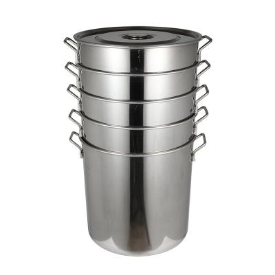 China Factory Stocked Direct Sale Polishing Stainless Steel Industrial Stock Pots for sale