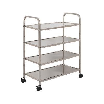 China Storage Hotelware Hotel Stainless Steel Cart Food Service Equipment Knocked-Down Dining Carts for sale