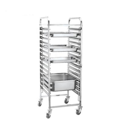 China Eco-Friendly Hotelware Commercial Equipment Stainless Steel Gastronorm GN Pan Trolley For Kitchen for sale