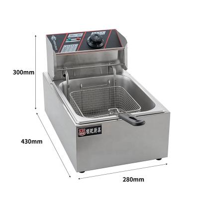 China Eco - Friendly Commercial Stainless Steel 1 Tank 1 Basket Electric Deep Fryer for sale