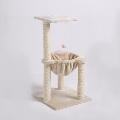 China Sustainable Promotion Pet Cat Climbing Platform With Scratching Posts And Hammock Bed for sale