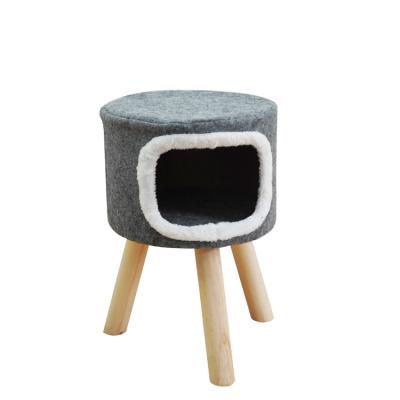 China High Quality Viable Short Plush Gray Wood Cat Scratcher Toys Dark Cat Tree House From Amazon Best Seller for sale