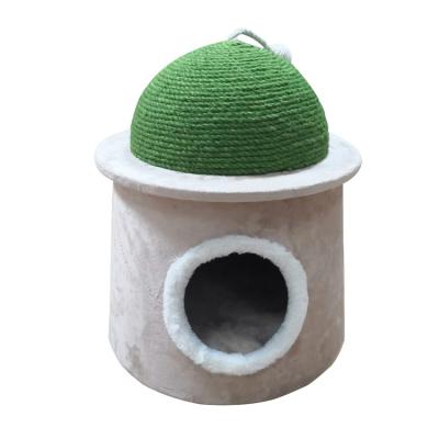 China Sustainable Cat Tower Stable Cat Tree Multi-Storey Climbing Cat Shelf With Comfortable Basket for sale