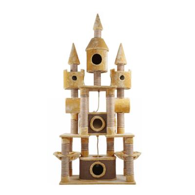 China Wooden Pet Cat Tower Condo of Viable Luxurious Sisal Furniture for sale