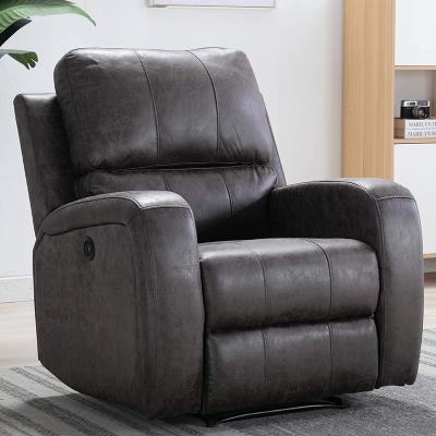 China Modular Power Recliner Chair Air Suede - Stuffed Faux Suede Leather Electric Recliner Chair with USB Charging Port - Home Theater Seat for sale