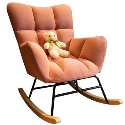 China Designer Modern Leisure Chair Soft Rotation Rocking Chair With Comfortable Wooden Legs And Relaxing Chair Lounge Sofa for sale