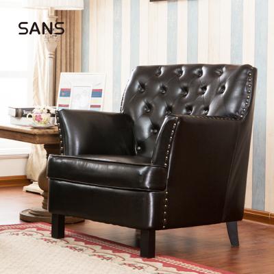 China Amazon Hot Sales Modular PU Fabric Club Button-tufted Canvas Leather Armchair For Living Room for sale