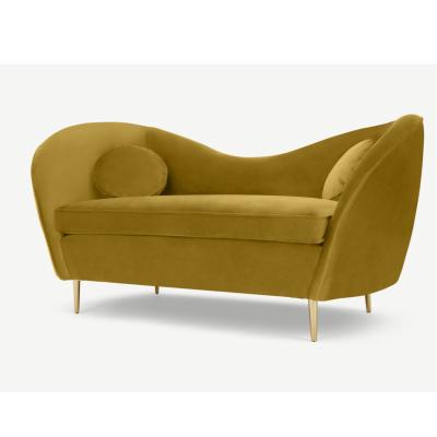 China Vintage Gold Velvet 2 Seater Modular Sofa For Living Room for sale