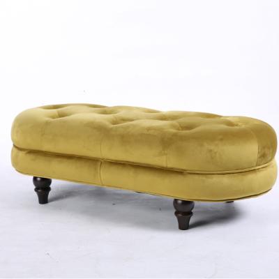 China Hot Sale Modern Design Velvet Fabric Velvet Tufted High Quality Living Room Long Bench for sale