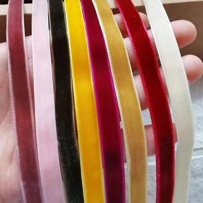 China Suede webbing in various sizes and colors high quality 10mm single face soft silk velvet ribbon for sale