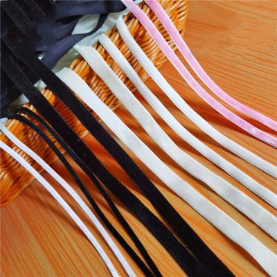 China Custom color environmental protection single-sided or double-sided elastic velvet ribbon for sale