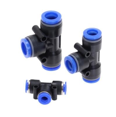 China energy & Push In Quick Joint Connector , PE8 PE-8 , Pneumatic Fittings 8mm Tee Fitting for sale