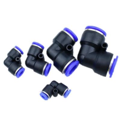 China energy & Pulling PV4 6 8 10 12 14 16mm For Air Quick Joint Fittings Black High Quality Pneumatic Push In Elbow Fitting Connector for sale