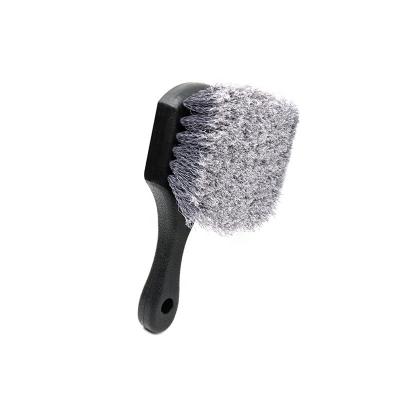 China Gray Car Wheel CR PP Hair Car Wheel Cleaning Brush For Car Detailing for sale