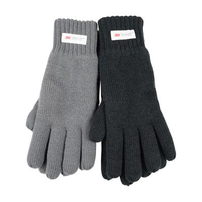 China Wholesale Solid Color Plain Acrylic Winter Factory Price Thinsulate Warm Men's Gloves With Fine Particle Lining for sale