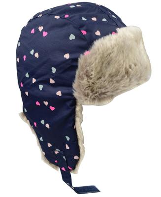 China Keep Warm Wholesale 100% Polyester Winter Baby Hat With Fur Lining Snow Ski Hat for sale