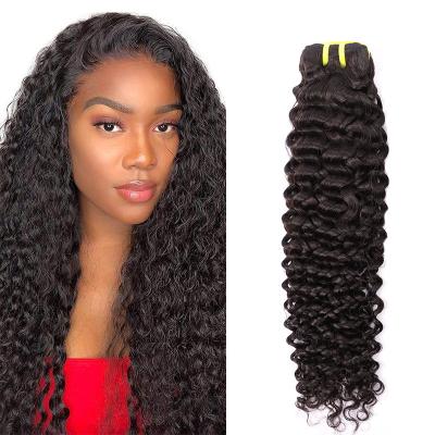 China Cuticle Aligned Virgin Double Welf Kinky Curly Deep Curly Human Hair Extensions Real Curl Weave Brazilian Hair Bundles for sale