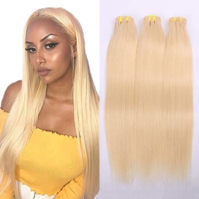 China Curly Curl Unprocessed Cuticle Aligned Virgin Hair Straight Hair Extensions Hair Weft Bundles Wholesale 613 for sale