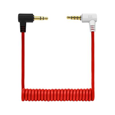 China Car Audio AdapterAdapter Cable 3 pole turn 4 pole spring line red black  for iPhone Android phone Video Recording for sale