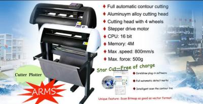 China 0.6M Servo Motor Cutter Plotter Machine , Steel Feed Roller Vinyl Sticker Plotter for sale