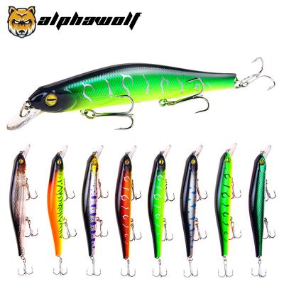 China Alpha Wolf New Lure Hard Bait Mino Floating Water Hits Water Surface Bait 12.5CM/17.7g 8 Colors 3D Eyes AF-88 AF-88 for sale