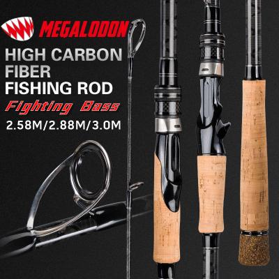 China New Style Megalodon Carbon [Fighting Boom] Super Hard PowerMax Shore Cast Fishing Rod: 12kg Power: MH Action: F-3 Section 2.58M/2.88M/3.0M for sale