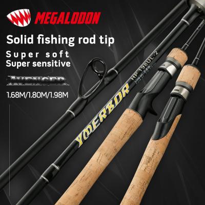 China 2 Sections [Ywerbor] Solid Fiber Fishing Rod 100%Carbon Fiber Rod Megalodon Tips Super Sensitive Super Soft 1.68M/1.8M/1.98M Action: F for sale