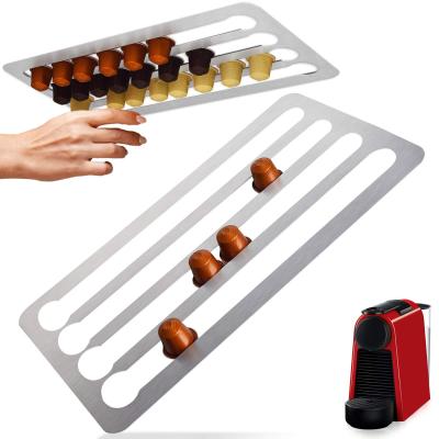 China Wholesale Home Viable Silver Wall Mounted Magnetic Metal Stainless Steel Nespresso Coffee Pod Capsule Holder for sale