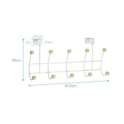 China Modern Wholesale Home Bathroom Laundry Metal Wire Double Hooks Over The Door Metal Hook For Hanging Cloth for sale