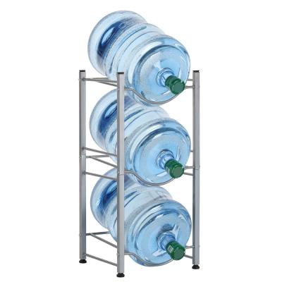 China Detachable Standing Water Floor Standing Water Bottle Display Metal Tube 5 Gallon Water Bottle Storage Rack for sale