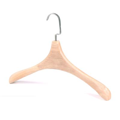 China Contemporary Wholesale Custom Logo China Wooden Extra Wide Luxury Heavy Adult Coat Hangers for sale