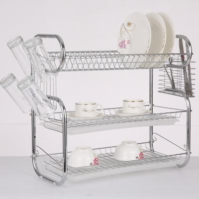 China Workable Storage Kitchen Storage Organizer Shelf Sink Metal Sink Display 2 Tier Dish Rack for sale